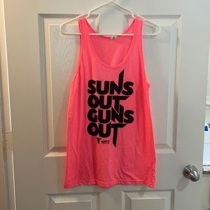 Hot Pink Suns Out Guns Out Tank Top. Never Worn.